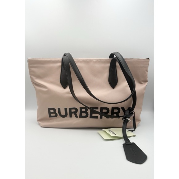 Burberry Handbags - Burberry Nylon Logo Small Ardwell Tote Color Rose Beige Great Gift 2 Dust Bags